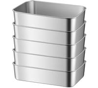Moules à Pain, Lot De 5 Moule a Cake, Acier Inoxydable Moule à Toast, Moules à Pain Rectangulaires, 23x6cm Moule à Manqué pour Pains, Gâteaux, Sains Et Inoxydables, Faciles à Démouler Et à Nettoyer