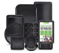 NutriChef Moules à pâtisserie Set de 10 – Acier au carbone antiadhésif, plaques à biscuits