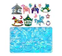 Moules À Pendentif Holographiques Moule Carrousel Unique Pour Boucle D'oreille Porte-clés Moules En Résine De Charme De Manège Moule Carrousel Bricolage Boucle D'oreille Femmes