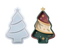 Moules à plateau pour résine époxy divisée réutilisable pour sapin de Noël | Moules en silicone pour loisirs créatifs pour argile plâtre, porte-savon, bougie, bol, boîte à bijoux, organisateur de bureau