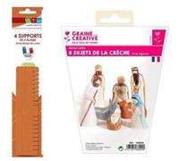 Moules à plâtre santons de la Crèche en latex + supports de calage Multicolore