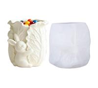Moules à Pots pour Résine | Moule en Silicone Pot Lapin Pâques Chou | Moule pour Coupe à Bougie d'Aromathérapie,pour la Fabrication de Pots à Bougies, Vases et Rangement Maison Ciment Plâtre