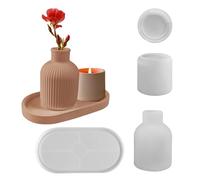 Moules à Résine en Silicone - Kit de Création Flexible et Réutilisable - Moule de Vase à Fleurs et Fournitures Résine Époxy,pour Plâtre, Bougeoirs, Décoration et Projets Artistiques