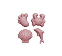 Set de 4 moules de plage en silicone souple rose TU