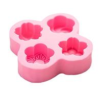 Moules à savon en silicone à 4 cavités en forme de fleur exquise, design unique, meilleure idée cadeau pour les amateurs de pâtisserie, moules à gâteaux mignons pour la cuisson en silicone