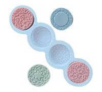 Moules À Savon en Silicone, Moules À Savon Ronds en Silicone, Moules À Savon en Silicone À 4 Cavités, Moules À Fleurs Ovales pour La Fabrication De Savon Fait À La Main, Gâteau, Chocolat