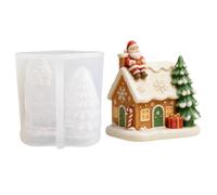 Moules à Savon Festifs Sculpture 3D chaumière du Père Noël | Moule Maison en Silicone Pour Maison Festive, Art DIY, Centre de Table, Savon, Résine Époxy, Ciment, Plâtre,