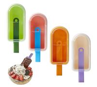 Moules à sucettes glacées - 16,4 x 6,4 x 3,4 cm en silicone, kit de glaces réutilisables, moule 4 pièces avec couvercles et bâtons | Parfait pour les friandises glacées DIY, la préparation de collatio