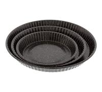 Moules à tarte - PRADEL EXCELLENCE - Lot de 3 - Acier carbone - Façon pierre - Diamètres 20, 24, 31 cm