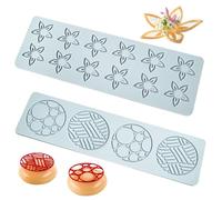 Moules à Tuille 2 pièces moules à tuiles fleurs et géométriques dentelle en Silicone pour la décoration de gâteaux bricolage dégagement facile cuisson de qualité alimentaire pour dessert alimenta