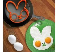 Moules à œUfs Hibou en Silicone pour Cuisson Des œUfs, Omelette, Petit-DéJeuner, Sandwich, Hamburger œUf en Silicone D'Halloween, Lapin et Anneaux D'œUfs en Forme de CœUr (C, 13cm)