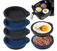 Moules à œufs pour friteuse à air chaud en silicone webake 4'' 10 cm 6 moules pour petits pains Burger Moules ronds en silicone pour gâteaux arc-en-ciel mini