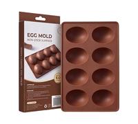 Moules à œufs pour la cuisson | 8 cavités réutilisables en silicone de qualité alimentaire | Moule à œufs en chocolat - pour bonbons, gelée, pâtisseries, muffins, glaçons, fêtes, anniversaires