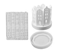 Moules artisanaux en silicone, moules pour bougeoirs de maison - Moule à ciment en résine de silicone | Sculptures de maison portables, moules en béton pour résine, béton, cire