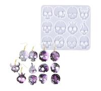 Moules artisanaux polyvalents et robustes en Silicone, décoration pour boucles d ' oreilles tête de mort uniques, libération facile et plusieurs Styles, moule de boucles d ' oreilles tête de mort