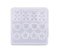 Moules créatifs en résine pour épingle à cheveux, ours, étoile, cœur, moule époxy en forme de cœur, bricolage, pinces à cheveux, moule en silicone pour femmes et filles, fournitures artisanales, en en
