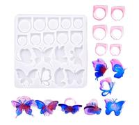 Moules créatifs en silicone pour résine, moule papillon, A | Moules accessoires pour bagues en résine de cristal avec motifs Charistmas pour la fabrication de bijoux en résine