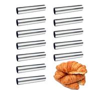 Moules Crème Pâtissière en Acier Inoxydable, FantasyDay Lot de 12 Moules Cannoli Moule Pain Tube Croissant Fabrication - Accessoire Traditionnel dans Cuisine pour Spirale Croissants Corne Gâteau Moule