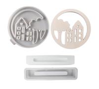 Moules creux en silicone pour couronne de maison - Pour projets d'artisanat, résines de maison avec base pour photophore - Décorations pour fournitures d'artisanat