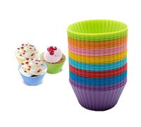 Moules Cupcakes,24 PCS Moule Muffins en Silicone Réutilisables Caissettes Muffins Gateau Anti-adhésif Moule Cake Factory pour Pâtisseries Gâteau