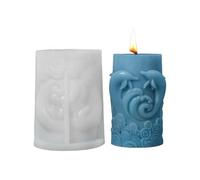 Moules cylindriques pour bougies - Moule en résine - Moule en silicone 3D en relief de dauphin - Fonction dauphin - Moule d'aromathérapie - Bricolage - Décoration de la maison
