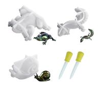 Moules D’Animaux 3Pcs, Compte-Gouttes 2Pcs, Grenouille, Lézard, Moules D’Escargots, Moules De Moulage D’Animaux, Moules D’Ornement De Colle Diy, Moules D’Animaux Réalistes