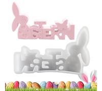 Moules d'argile de Pâques, moule d'ornement de Pâques Bunny Lettres anglaises Moules de Pâques en silicone - Masto Ornement de Pâques Bunny Lettres anglaises, moules pour ornements de craie de Pasqu