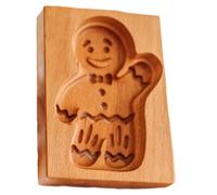 Moules de biscuits en bois 3D Gingerbread Man Tampon biscuit pour la boulangerie de Noël outils cuisine biscuit festif moule presse pour les biscuits des fêtes décoration pâtisserie