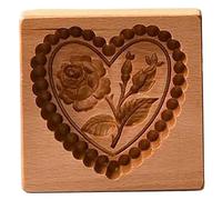 Moules de biscuits en bois, moule à cuisson à biscuits coeur 3D Rose Cuis coiffeur de boulangerie, outils cuisson décoration artisanale en relief pour l'Halloween Thanksgiving Christmas |