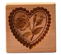 Moules de biscuits en bois, moule à cuisson à biscuits coeur 3D Rose Cuis coiffeur de boulangerie, outils cuisson décoration artisanale en relief pour l'Halloween Thanksgiving Christmas |