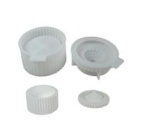 Moules de boîte de rangement de forme rayée, moules de récipient avec couvercle, Texture en Silicone, adaptés vêtements et à la papeterie, moule de récipient en Silicone