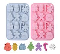 Moules de bonbons en silicone, 2pcs Moules de chocolat Noël, 14 cavité en silicone Noël antiadhésif, outils cuisson pour le chocolat, les bonbons, la glace