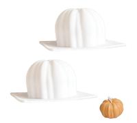 Moules de bougie, 2pcs Moule de bougie en forme silicone en forme silicone, moule à pâtisserie au chocolat bonbons Halloween pour décoration bricolage, à gâteau citrouille