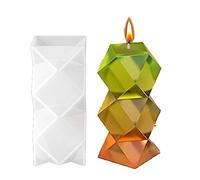 Moules de bougie géométriques en Silicone, pendentif artisanal, outils de décoration géométrique 3D, bricolage