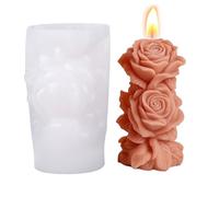 Moules de bougie - Moule de bougie à fleurs roses | Moules de silicone réutilisables, Móules à mouler des fournitures d'artisanat pour les bougies parfumées à la main, le gypse, la pierre diffuseur, l