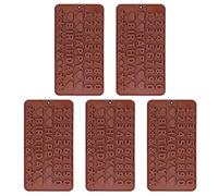 Moules de boulangerie en silicone Set 5pcs mignon Moules de gâteau de pudding au chocolat Forme sans bâton Easy Clean Kitchen Tools For Home Baking Gâteau Faire du lave-vaisselle (Nombre)