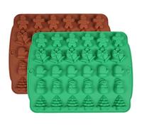 Moules de chocolat de Noël 2pcs 30 cavité mignons moules silicone Noël ornements antiadhésifs flexibles pour bougies soon