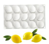 Moules de chocolat, moules de bonbons en silicone 3D fondant en forme citron 15 cavité Snack fruit non stick Easy release Moule limon silicone idéal pour la maison des desserts p