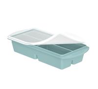 Moules de congélateur en silicone - 2 grands récipients alimentaires avec couvercle, plateau de congélation pour cubes de soupe pour bouillon, sauce, restes et préparation de repas, passe au micro-