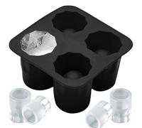 Moules de coups de tir en silicone, moule en verre licenciement en silicone, 4 cavités Moule verre glace rond, tasse chocolat antiadhésive réutilisable tient 1 oz chacune pour le whisky d