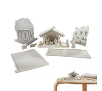 Moules de crèche en argile, moule de crèche en résine, kit de moules de Noël en silicone pour décoration de la maison en résine - Sainte Famille catholique, crèche décorative en silicone pour couler
