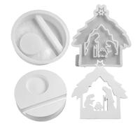 Moules de crèche pour la décoration de Noël - Moules en silicone pour crèche de Noël - Pour projets créatifs - Fournitures de bricolage pour adultes, amis, mère