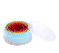 Moules de cuisson de biscuits ondulés double face en plastique à biscuits ronds Gadgets cuisine 6 pièces..