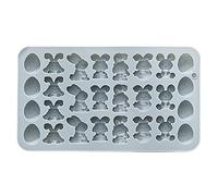 Moules de cuisson de Pâques en silicone - Moule anti-adhésif 3D en forme d'œuf de lapin, réutilisable, résistant à la chaleur, pour bonbons, biscuits, gâteaux, pâtisseries, décoration de fête