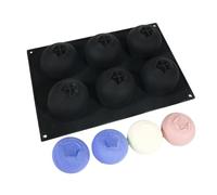 Moules de cuisson en silicone - 6 cavités myrtille de qualité alimentaire | Moule à muffins résistant à la chaleur | Moule anti-adhésif pour gâteau, pudding, crème glacée, dessert | Fournitures de
