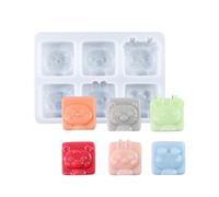 Moules de cuisson flexibles en silicone à 6 cavités uniques en forme d'animal pour pâtisseries créatives et desserts résistants aux hautes températures