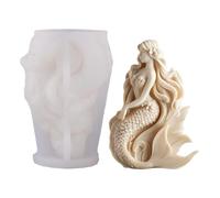 Moules de fabrication de bougies - Moule à bougie sirène 3D DIY, antiadhésif réutilisable | Moules à bougies en silicone pour décoration de table | pour résine plâtre époxy savon arts et artisan
