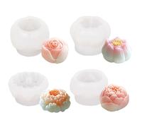 Moules de fleurs en silicone, 4pcs Moule de non-bâton résistant à la chaleur, pour la cuisson, le savon, le gâteau, la gelée, le chocolat