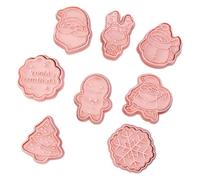 Moules de fondant de Noël, moule à biscuits Noël 8pcs / Set 3D Cookie Cookie Putter avec différents éléments pour la pâte à pâte Donut Fondant Sugarcraft Cake Style