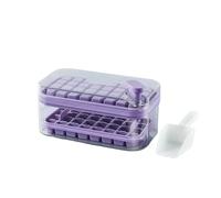 Moules de hockey sur glace à 64 emplacements avec couvercle, moules créatifs 2 en 1 et boîte de rangement pour enlever la glace en un seul clic (violet)